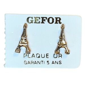 Vintage Gefor Gold Eiffel Tower Earrings